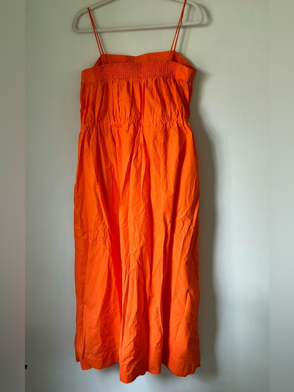 GANNI Cotton Poplin Maxi Strap Dress Orange Size 40 8/10 L - Picture 4 of 8